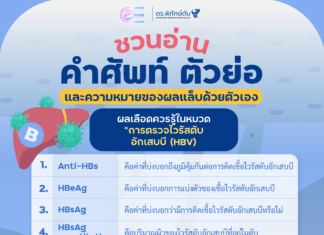 คำศัพท์ “การตรวจไวรัสตับอักเสบ บี และ ซี” ที่ควรรู้